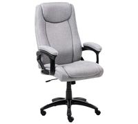 Fauteuil de Bureau en Lin Siège Inclinable Réglable en Hauteur Rembourrage Épais