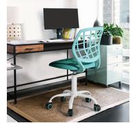 Fauteuil de bureau enfant - FURNITURER - Style contemporain - Hauteur réglable - Accoudoirs - Vert Mint