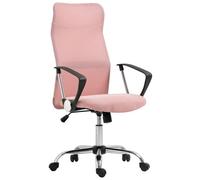 Fauteuil de bureau - HOMCOM - dossier ergonomique - hauteur assise réglable - pivotant - tissu maille - 63x65x119109-119cm - rose