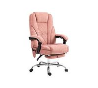 Fauteuil de bureau manager massant chauffant inclinable réglable télécommande repose-pieds rétractable velours rose poudré