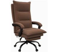 Fauteuil de bureau - Vinsetto - massant et chauffant - hauteur réglable, dossier inclinable - microfibre - 66x74x121,5cm - marron