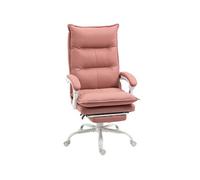 Vinsetto Fauteuil de Bureau massant et Chauffant, Chaise de Bureau, Chaise Ergonomique avec Hauteur réglable, Dossier inclinable et télécommande Filaire, pivotant à 360°, Tissu en Microfibre, Rose