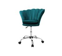 Ml-design Fauteuil de bureau velours - Bleu canard
