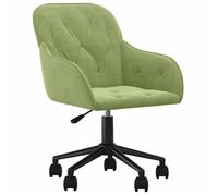Fauteuil de bureau pivotant en velours - CLARENCE - Vert clair - 56x61x(78-86) cm - Hauteur réglable - Pivotement 360°