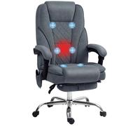 Fauteuil de bureau - Vinsetto - massant et chauffant - hauteur réglable dossier inclinable télécommande - gris
