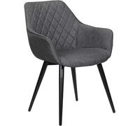 Fauteuil de détente ergonomique en lin gris foncé