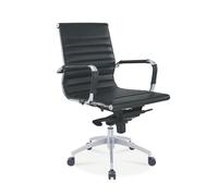 Fauteuil de direction Chromy 65 en cuir bovin noir - Mti