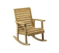 Outsunny Fauteuil à bascule d'extérieur jardin bois massif 64×86×85 cm marron