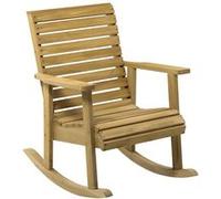 Outsunny Fauteuil à bascule d'extérieur jardin bois massif 64×86×85 cm marron