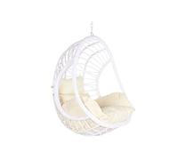 Fauteuil de jardin à suspendre en rotin synthétique et aluminium - L. 90 x P. 70 x H. 110 cm --