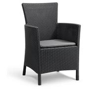 ALLIBERT IOWA Chaise de jardin, 62 x 60 x 89 cm, graphite/gris 17197853