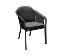 Fauteuil de jardin aluminium - Assise habillée de cordes fines en résine synthétique - Belladone