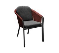Fauteuil de jardin aluminium - Assise habillée de cordes fines en résine synthétique - Belladone