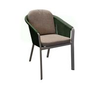 Fauteuil de jardin aluminium - Assise habillée de cordes fines en résine synthétique - Belladone
