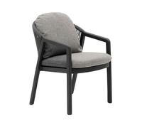 Fauteuil de jardin aluminium - Assise habillée de cordes fines en résine synthétique - Copenhagen