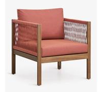Fauteuil De Jardin Avec Accoudoirs En Bois D'acacia Branson Terracota Brun Acacia Multicolore