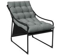 Fauteuil de jardin avec coussin d'assise épais, fauteuil de détente avec accoudoirs pouvant supporter jusqu'à 120 kg, pour le jardin et le balcon, gris