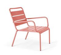 Fauteuil de jardin bas relax acier argile Palavas, Oviala