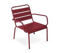 Fauteuil de jardin bas relax acier pourpre Palavas, Oviala