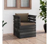 vidaXL Fauteuil de jardin avec coussin en bois de pin
