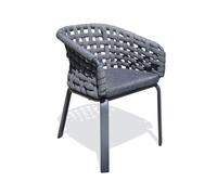 Fauteuil de jardin en corde tissée et aluminium