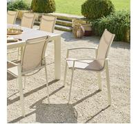 Fauteuil de jardin empilable AXANT Lin / Argile Aluminium traité époxy, Texaline Hespéride
