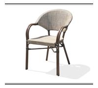 Fauteuil de jardin empilable en aluminium et textilène - marron