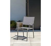 DCB Garden Fauteuil de jardin empilable Stockholm Textilène et aluminium Gris anthracite