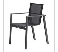 Paris prix Fauteuil de jardin empilable - Gris anthracite & noir