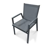Fauteuil de jardin empilable en aluminium - Gris anthracite - FLORIDE