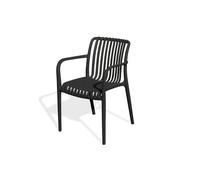 Fauteuil de jardin empilable en polypropylène - noir