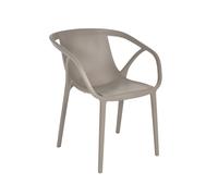 Fauteuil de jardin empilable en polypropylène renforcé - taupe
