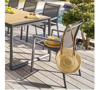 Hespéride Fauteuil de jardin Essentia empilable – Alu traité époxy Texaline Anthracite/Graphite