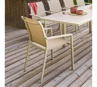 Fauteuil de jardin empilable ESSENTIA Lin / Argile Aluminium traité époxy, Texaline Hespéride