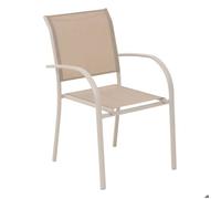 Fauteuil de jardin empilable PIAZZA alumium époxy argile - Hespéride