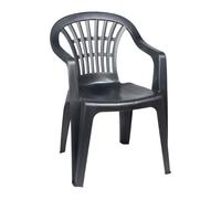 Fauteuil De Jardin Empilable Plastique Gris Anthracite Lyra