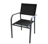 Fauteuil de jardin empilable Proloisirs Duca - Graphite / Noir chiné