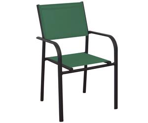 Fauteuil de jardin empilable Proloisirs Duca - Graphite / Vert