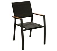Fauteuil de jardin empilable Proloisirs Games - Graphite / Chêne