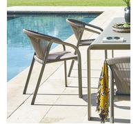 Fauteuil de jardin empilable ""Riu"" Cappucino & café aluminium - Hespéride