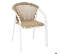 Fauteuil de jardin empilable RIU Miel Blanc Aluminium traité époxy Hespéride