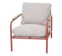 Mendler Fauteuil de jardin HWC-O11 – Aluminium, tissu oléfine 205 g/m², terracotta rembourrage beige