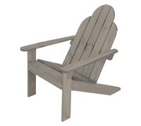 Fauteuil de jardin en bois massif gris Adirondack avec dossier et accoudoirs