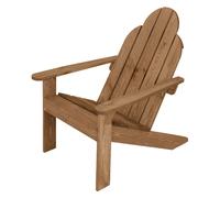 Fauteuil de jardin en bois massif marron Adirondack avec dossier et accoudoirs