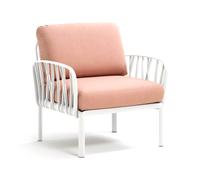 NARDI fauteuil pour l'extérieur KOMODO (Blanc / Rose quartz - Polypropylène fibre de verre et tissu acrylique)