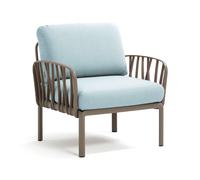 NARDI fauteuil pour l'extérieur KOMODO (Tortourelle / Glace - Polypropylène fibre de verre et tissu Sunbrella)