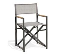 Fauteuil de jardin pliant HONFLEUR gris anthracite DCB GARDEN