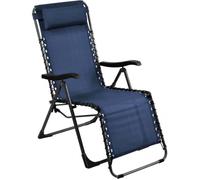 Fauteuil de jardin - PROLOISIRS - Néo - Graphite et bleu - Pliant - Dossier réglable - Repose-pieds réglable