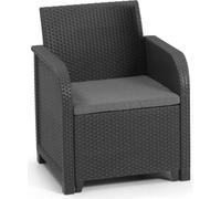 Fauteuil de Jardin, Résine injectée, Coussin inclus, Allibert by KETER SanRemo, Gris graphite