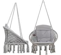 Fauteuil de jardin suspendu Gris 84 cm x 84 cm Coussin et set de coussins